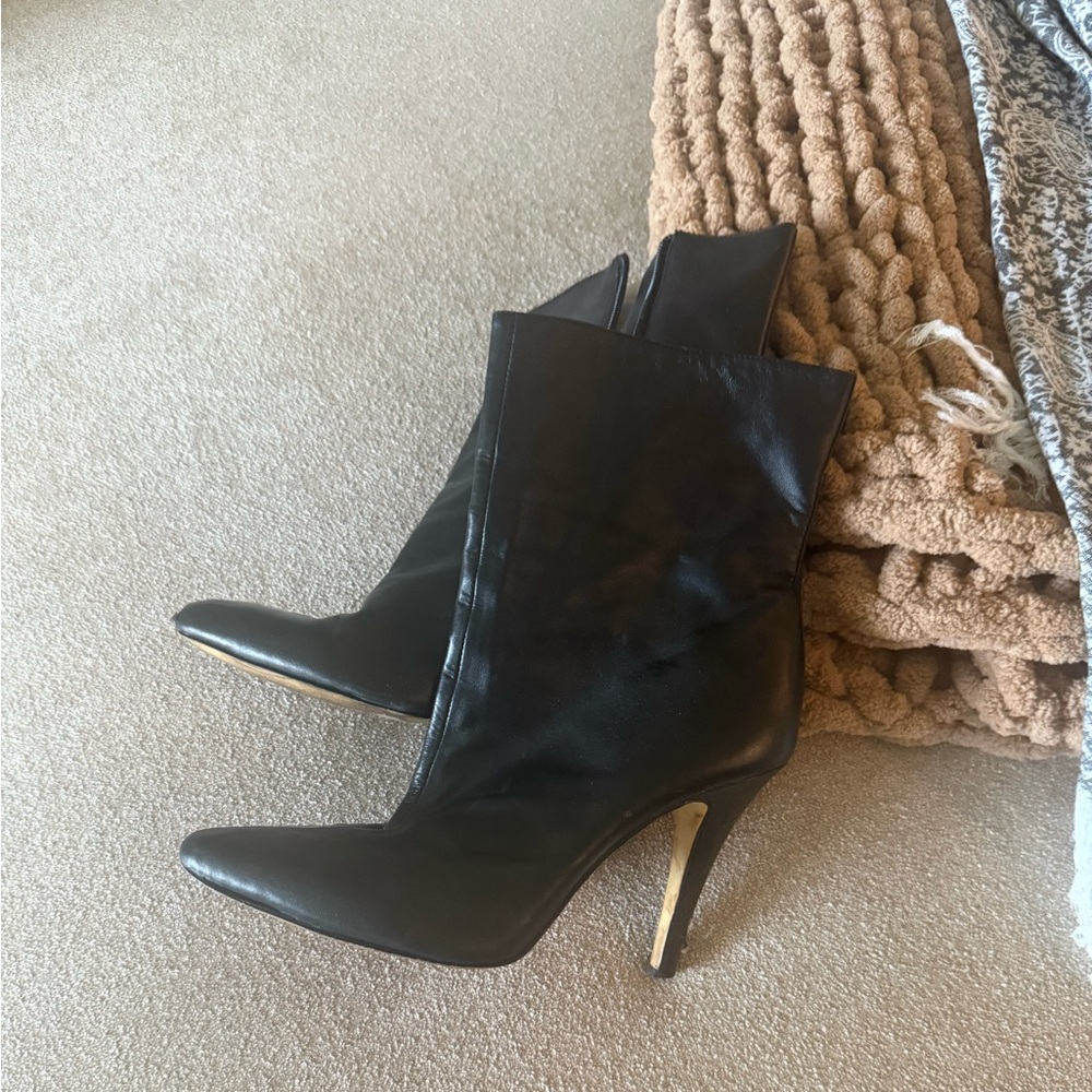 INC International Concepts Black Heeled Boots